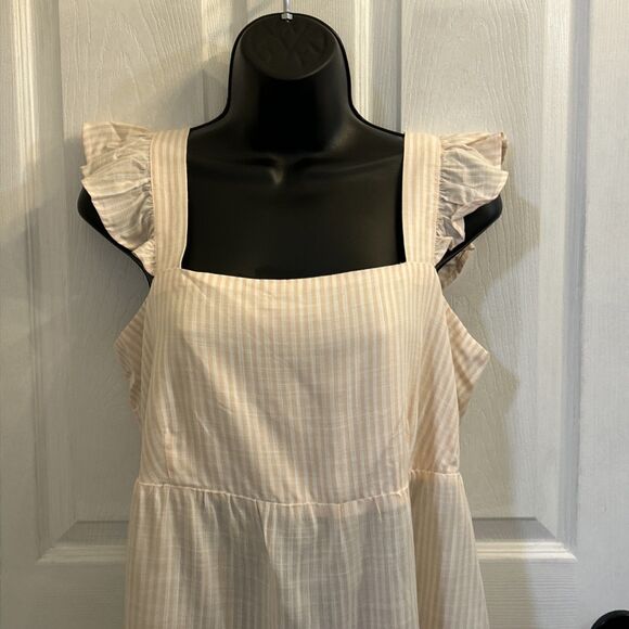 NWT Ingrid & Isabel Maternity Flutter Tank Top Tie Back White Peach Size Small - Picture 7 of 16